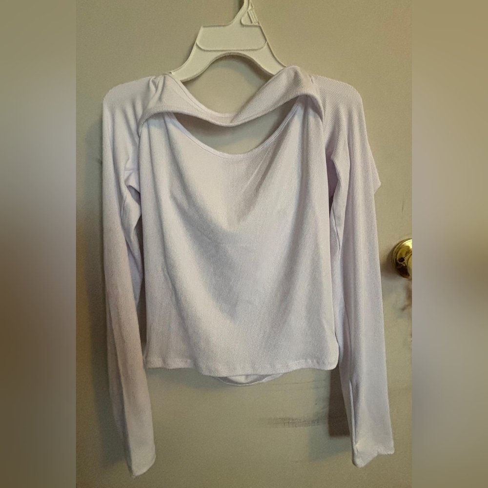 Women's White Long Sleeve Top